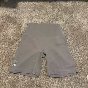 Gray High-Waisted Workout Shorts